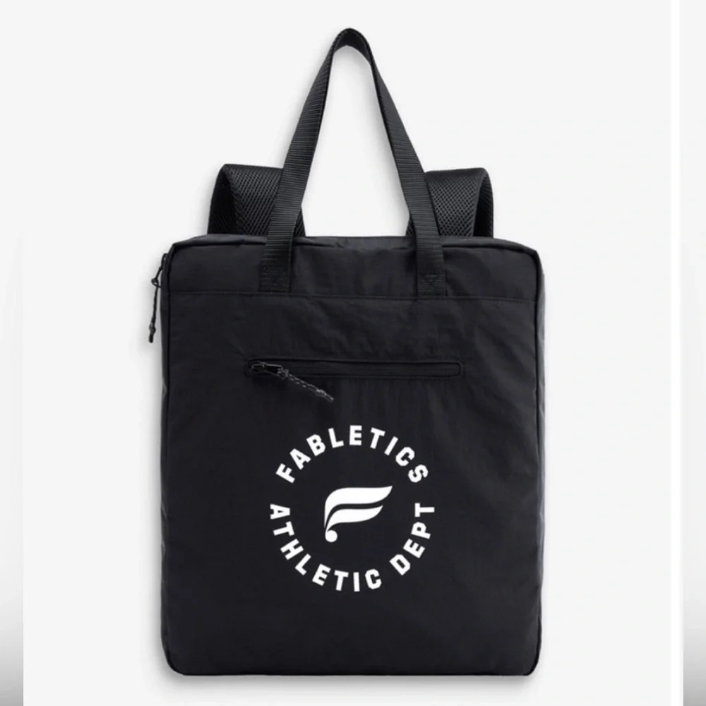 Fabletics The Commuter BackPack black, zippered pockets, adjust. straps, NWT